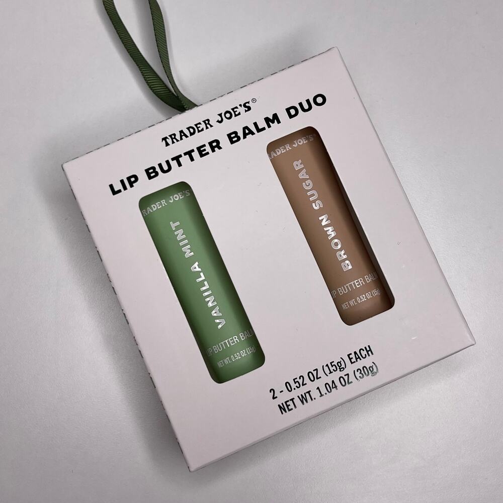 Trader Joe's — Lip Butter Balm Duo Vanilla Mint + Brown Sugar Gift Set Box — NEW